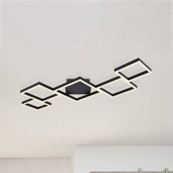 Stropné LED svietidlo Kurio, 5-pl., čierna, CTT