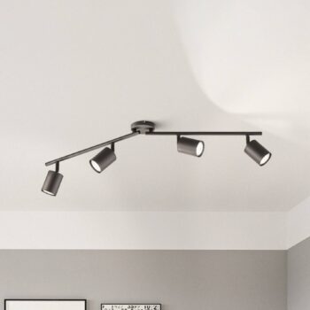 Stropné LED svietidlo Vano, čierna, 4-plameňové