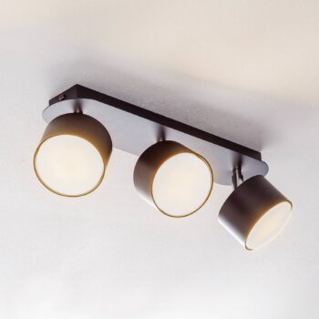 Stropné bodové svetlá Cloudy 3-plameňové čierne