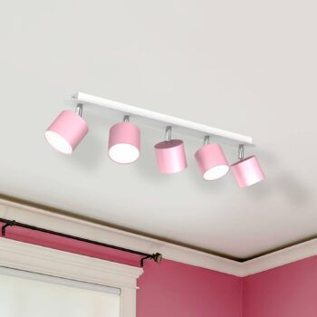 Stropné bodové svetlá Cloudy 5-plameňové ružové