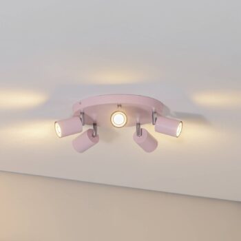 Stropné bodové svetlá Fun, ružové, Ø 30 cm, nastaviteľné, GU10