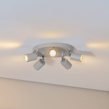 Stropné bodové svetlá Fun, sivá, Ø 30 cm, nastaviteľné, GU10
