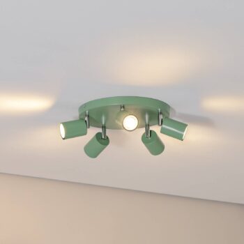 Stropné bodové svetlá Fun, svetlozelené, Ø 30 cm, nastaviteľné, GU10
