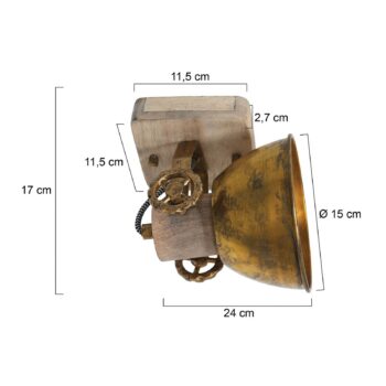 Stropné bodové svetlá Gearwood, 1-pl. bronzová