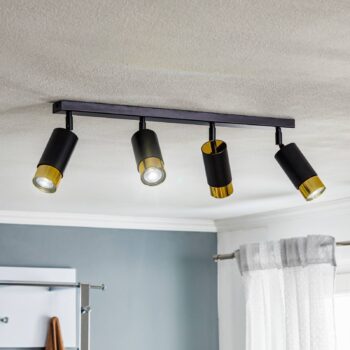 Stropné bodové svetlá Kumo čierne/zlaté 4-plameňové