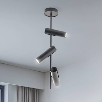 Stropné bodové svetlá Leda 3, antracit, 3-pl., oceľ, výška 76 cm