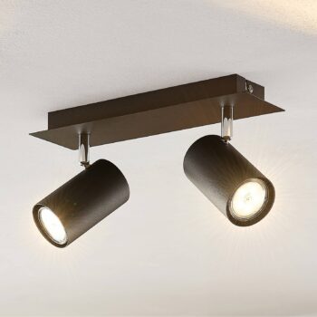 Stropné bodové svetlá Lindby Joffrey, 31 cm, 2-pl. čierne, GU10