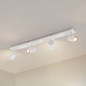 Stropné bodové svetlá Lindby Joffrey, 80 cm, biele, 4-pl