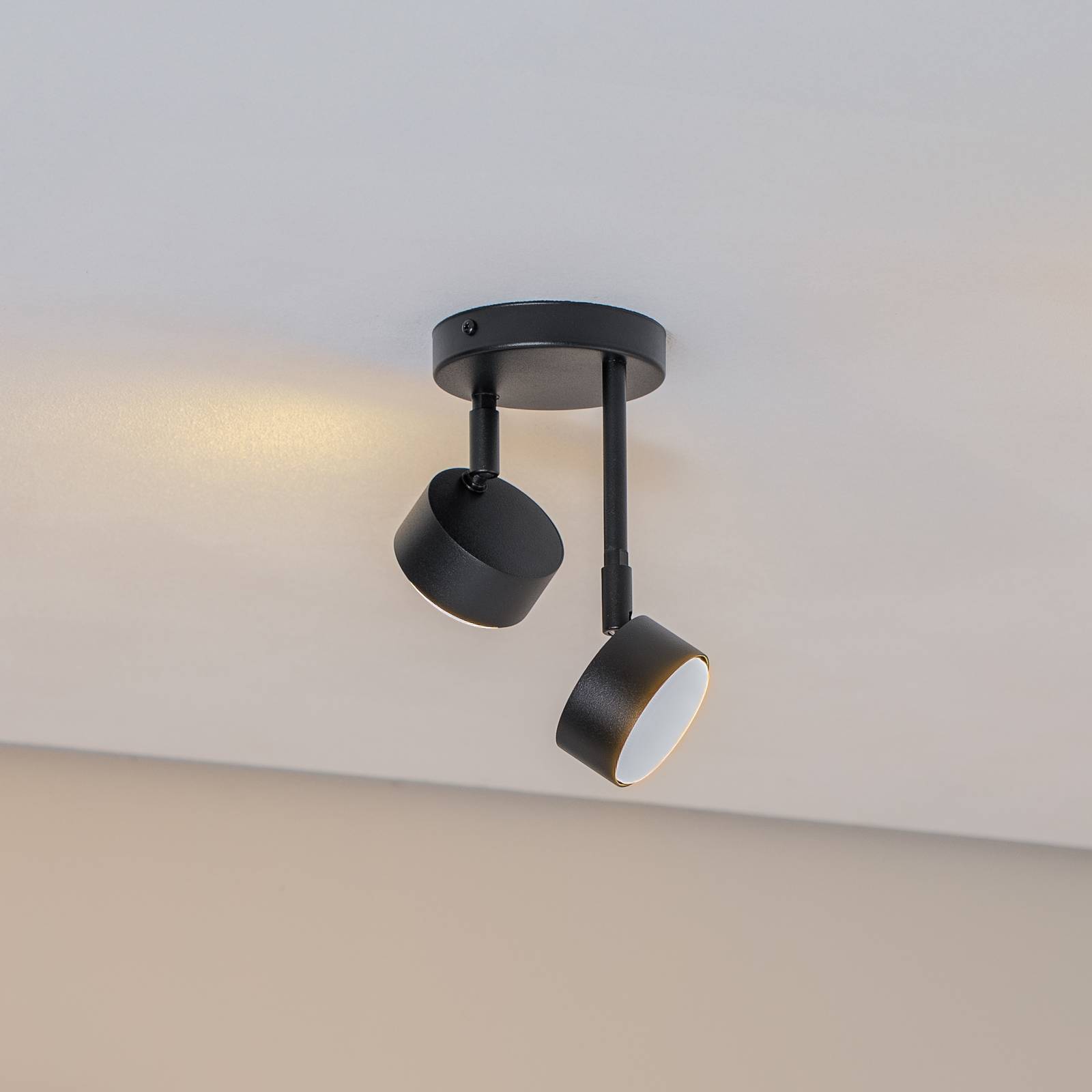 Stropné bodové svetlá Nemo, 21 cm, 2-pl., čierne, otočné, GX53 Stropné bodové svetlá Nemo, 21 cm, 2-pl., čierne, otočné, GX53