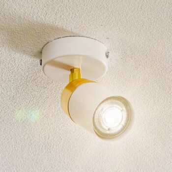 Stropné bodové svetlá Rondo biele/zlaté, 1-plameňové