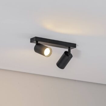 Stropné bodové svetlá Sado, čierne, oceľ, nastaviteľné, 2-pl