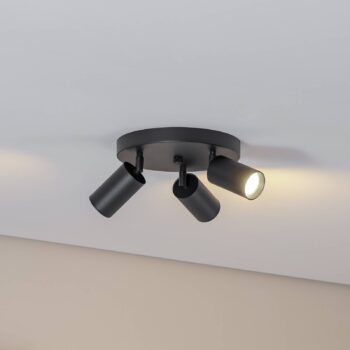 Stropné bodové svetlá Sado čierne oceľové nastaviteľné 3-pl