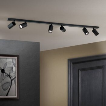 Stropné bodové svetlá Sean 6-plameňové, čierna