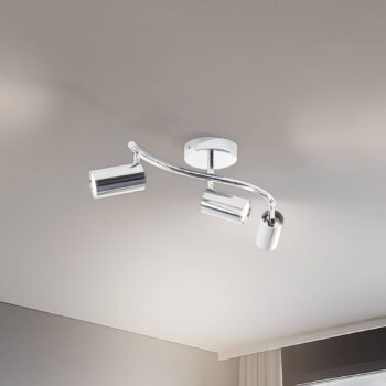 Stropné bodové svetlá Spotte, chróm, 3-pl