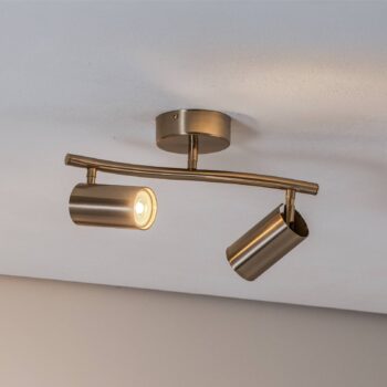 Stropné bodové svetlá Spotte, mosadz antik, 2-pl