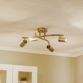 Stropné bodové svetlá Spotte, zlaté, 4-pl