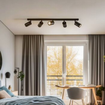 Stropné bodové svetlá Zoom, 5-pl., čierne