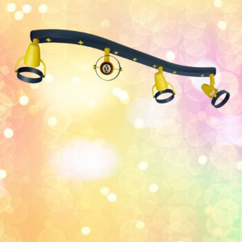 Stropné bodové svietidlo Joan, modro-žlté, 70 cm, plast, 4 x GU10