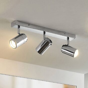 Stropné bodové svietidlo Lindby Remilan, chróm, dlhé