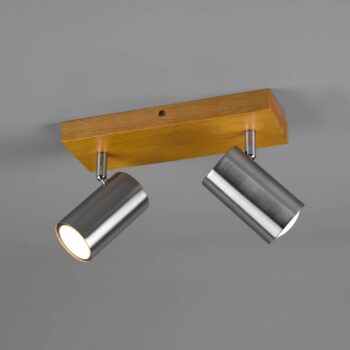 Stropné bodové svietidlo Marley, matný nikel, 2 svetlá