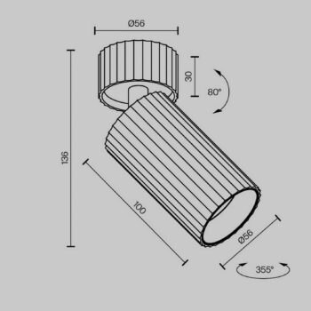 Stropné bodové svietidlo Maytoni Calipso, čierne, otočné, GU10