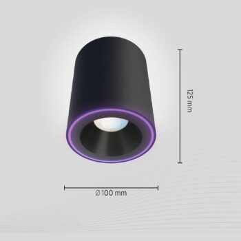 Stropné reflektory Calex Smart Halo Spot LED, čierne