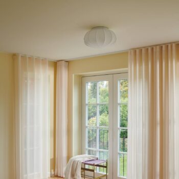 Stropné svietidlo Aeron, textil, biele, Ø 40 cm