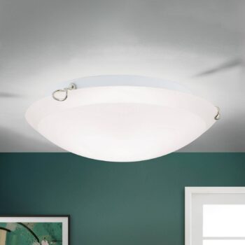 Stropné svietidlo Agada, opálové sklo, chróm, 30 cm