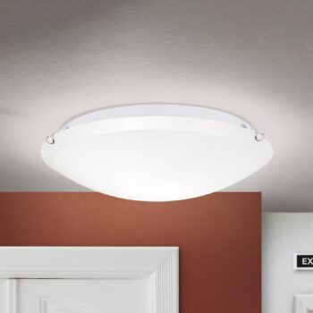 Stropné svietidlo Agada, opálové sklo, chróm, 40 cm