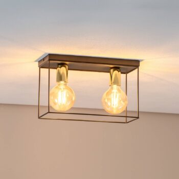 Stropné svietidlo Anna s kovovým rámom, 2-plameňové