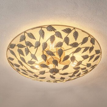 Stropné svietidlo Arion, krémová/zlatá patina, Ø 63 cm, oceľ