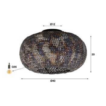 Stropné svietidlo Armor, leštené, Ø 40 cm, kov