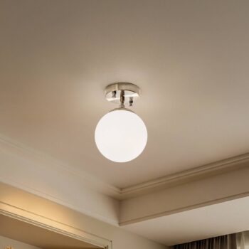 Stropné svietidlo Atmaca 10220, zlatá antik, opálové sklo Ø 15 cm