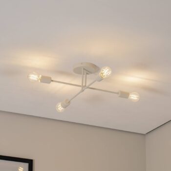 Stropné svietidlo Cambridge, 4 svetlá, piesková farba, kov