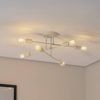 Stropné svietidlo Cambridge, 6 svetiel, piesková farba, kov