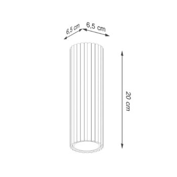 Stropné svietidlo Carbon, biele, výška 20 cm, hliník