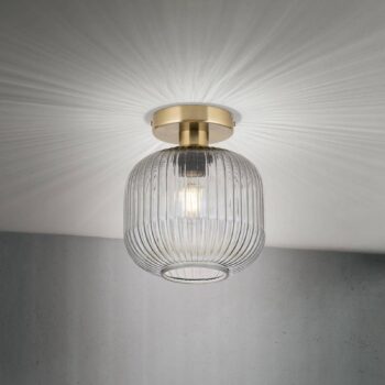 Stropné svietidlo Carneval, dymovo šedé, Ø 20 cm, sklo, E27