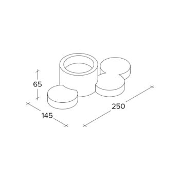 Stropné svietidlo Chio, biele, sadra, dĺžka 25 cm, GX53