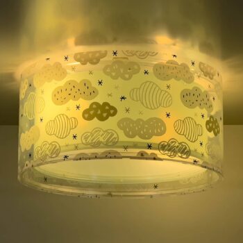 Stropné svietidlo Dalber Cloud Green, Ø 33 cm, zelené