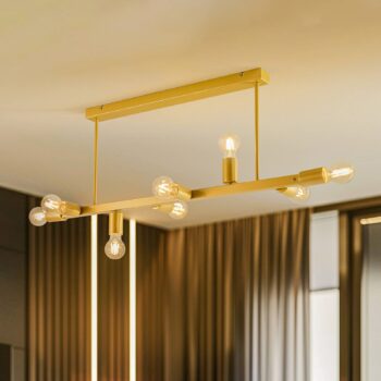 Stropné svietidlo Eliza, 8-plameňové, zlaté