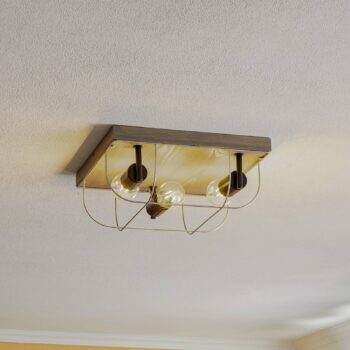 Stropné svietidlo Envostar Neptuna, štvorcové, 3-svetelné.