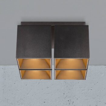 Stropné svietidlo Ethan, 4-plameňové, čierna