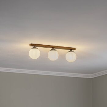 Stropné svietidlo Fatis opálové sklo/čierne 3-pl