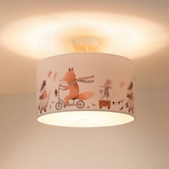 Stropné svietidlo Ferdi Kids, textil, biele, farebné