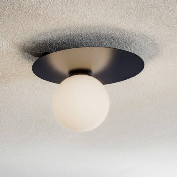 Stropné svietidlo Firn, okrúhle, 1-plameňové, čierne