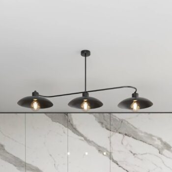 Stropné svietidlo Foster, 3-pl., 113 cm, čierne, kov