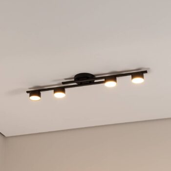 Stropné svietidlo Fragment, čierna farba, dĺžka 86 cm, kov, 4 svetlá.