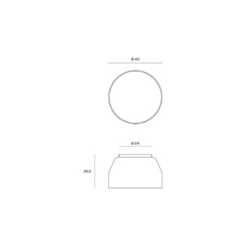 Stropné svietidlo Hrnček, krémovo biele s chrómovými detailmi Ø40cm