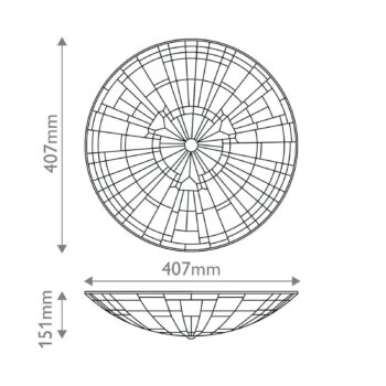 Stropné svietidlo Inglenook, štýl Tiffany, oceľ, sklo, farebné