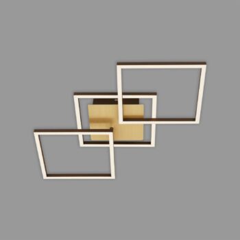 Stropné svietidlo LED Frame, zlaté, stmievateľné, 3 svetlá